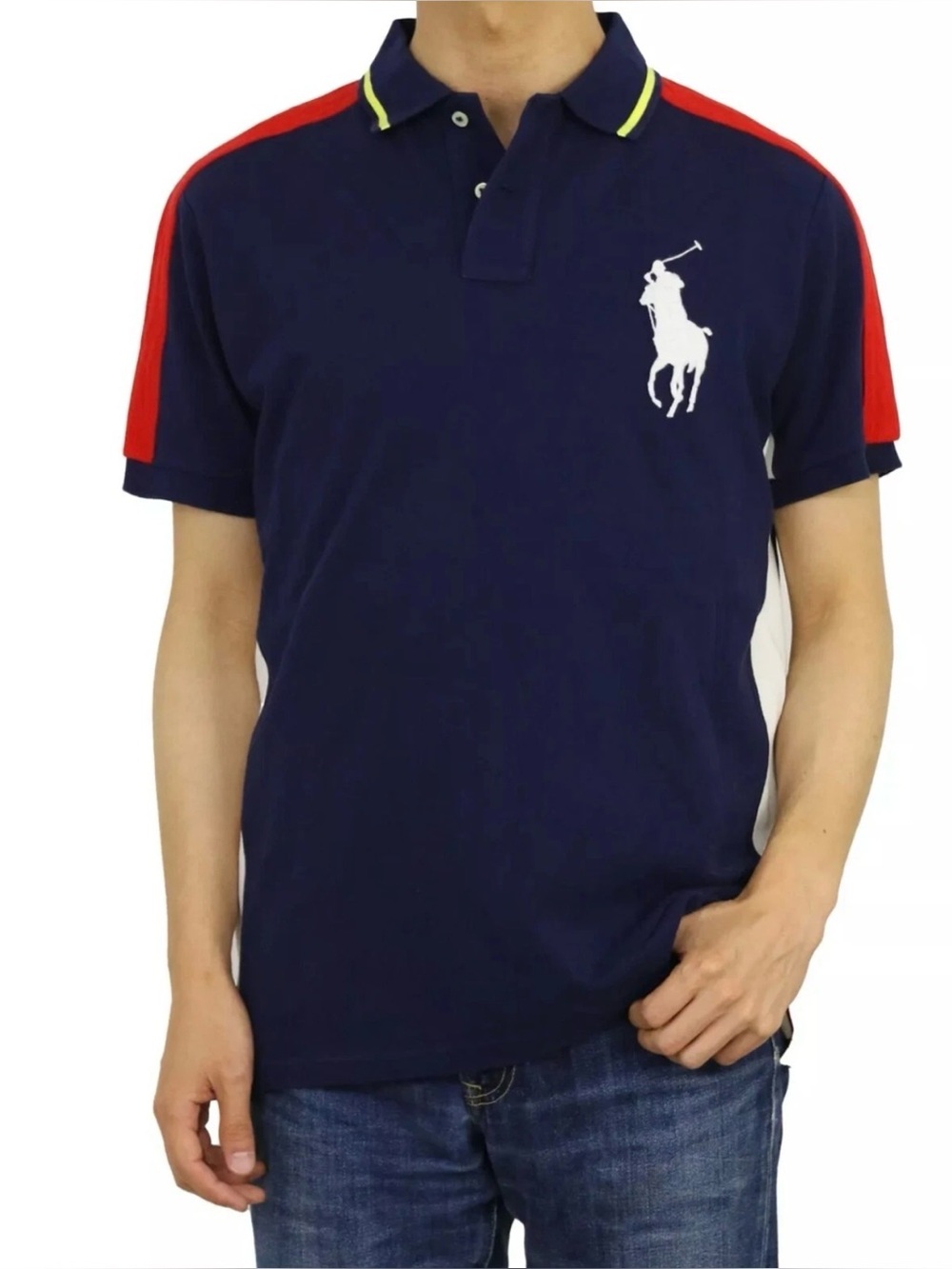 Polo Ralph Lauren Big Pony Custom Slim Fit Paneled Polo Size XXL